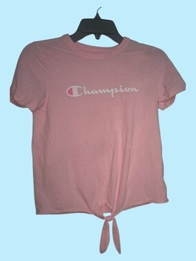 Champion Light Pink Tie-Front Crop Top